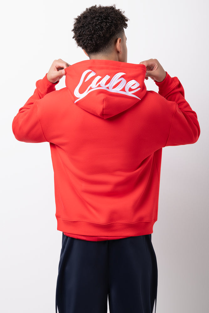 Embroided Hoodie Red (2)