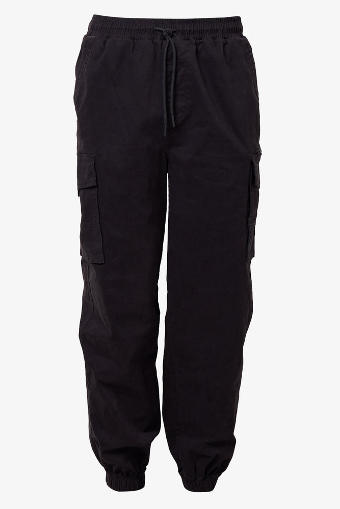 Elasticated Cargo Pants Black