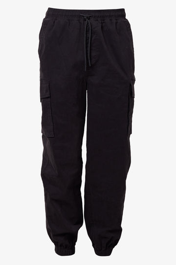 Elasticated Cargo Pants Black