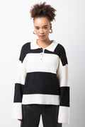 Long Sleeve Rugby Jersey Black And White