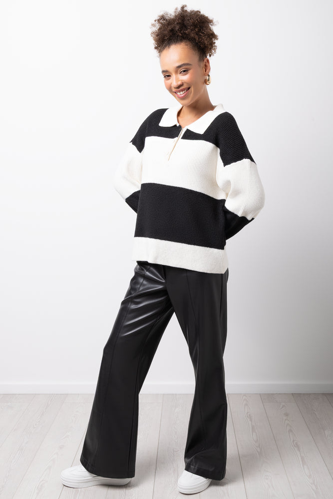 Long Sleeve Rugby Jersey Black And White (1)