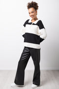 Long Sleeve Rugby Jersey Black And White (1)