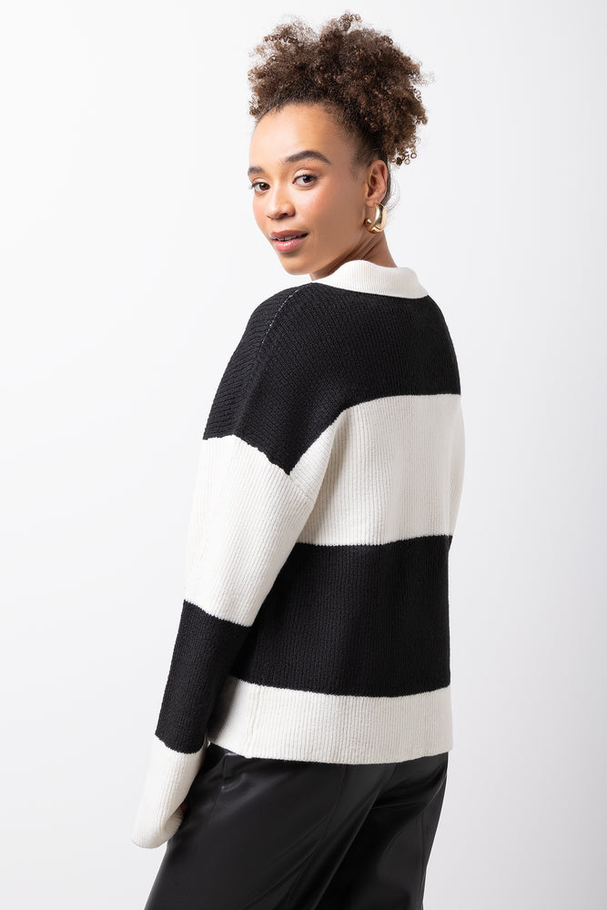 Long Sleeve Rugby Jersey Black And White (2)