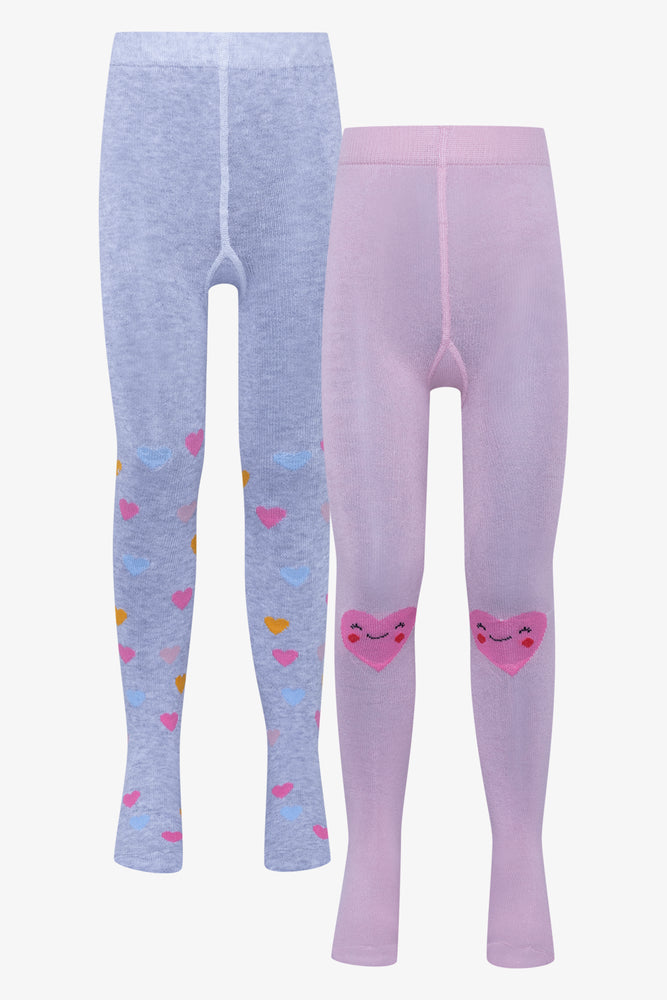 2 Pack Tights Pink & White