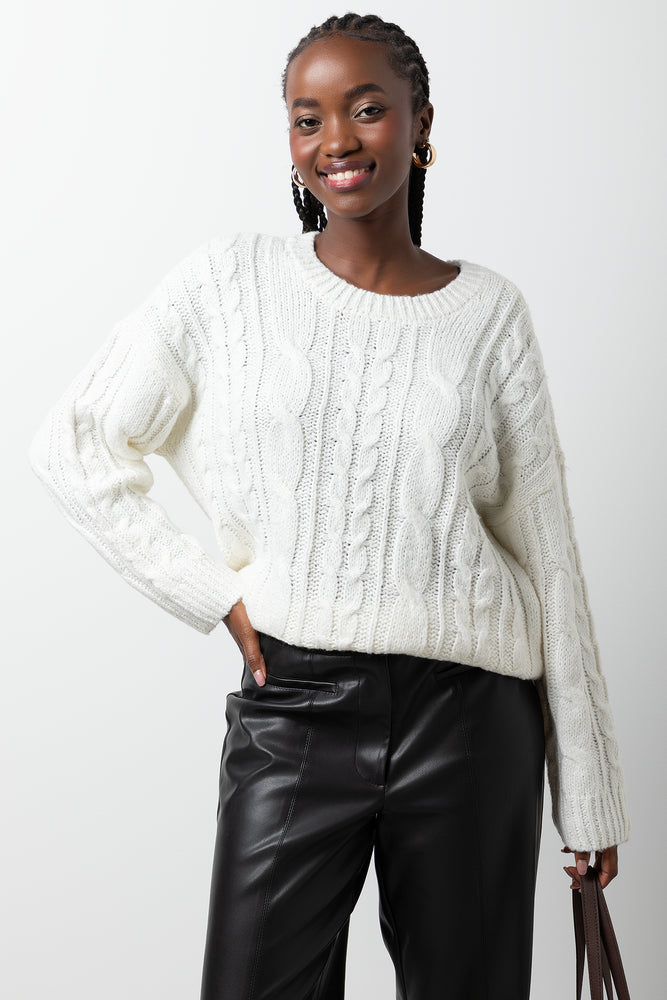 Long Sleeve Crew Neck Jersey White