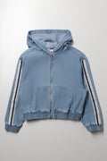 Denim Sporty Hoody Jacket Light Wash