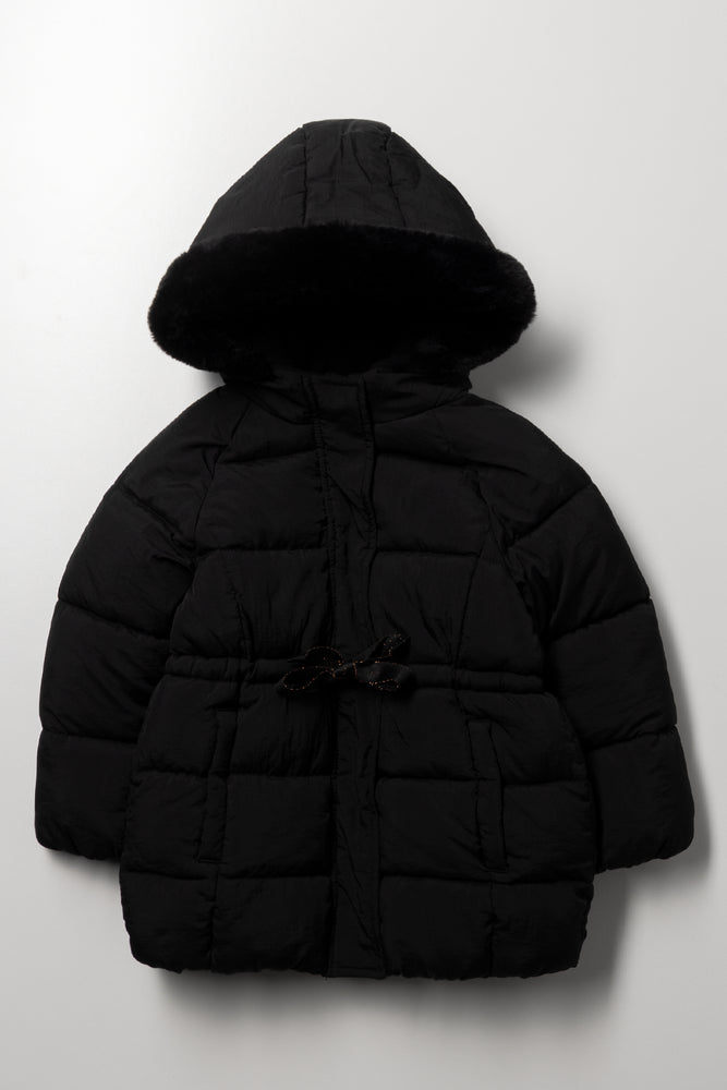 Puffer Parka Jacket Black