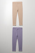 2 Pack Leggings Mauve & Natural (2)