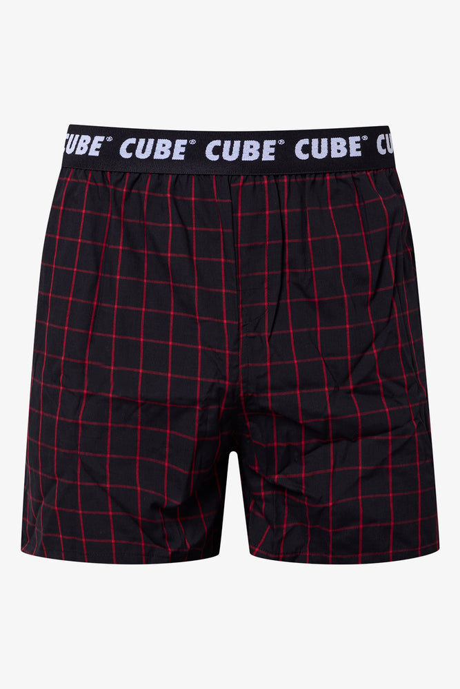 3 Pack Woven Boxers Red And Black (1)