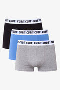3 Pack Boxers Grey, Blue And Black