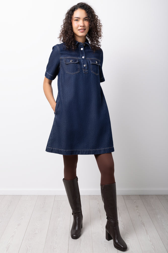 ackermans denim dresses Veronica Beard Akerman Zip Mini Dress