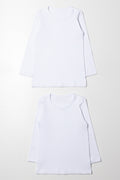 White Long Sleeve Vests 2 Pack