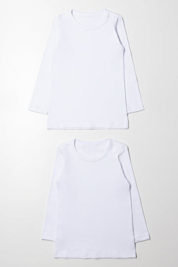 White Long Sleeve Vests 2 Pack