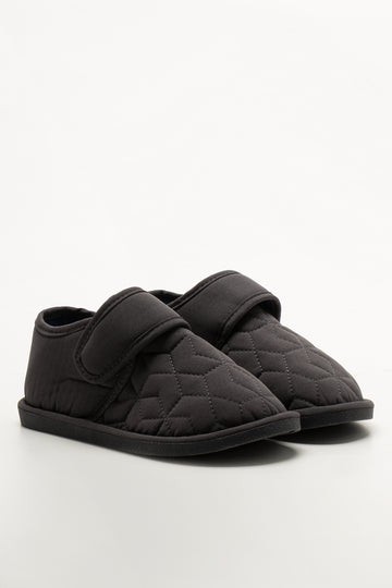 Stokie Slipper Velcro Charcoal