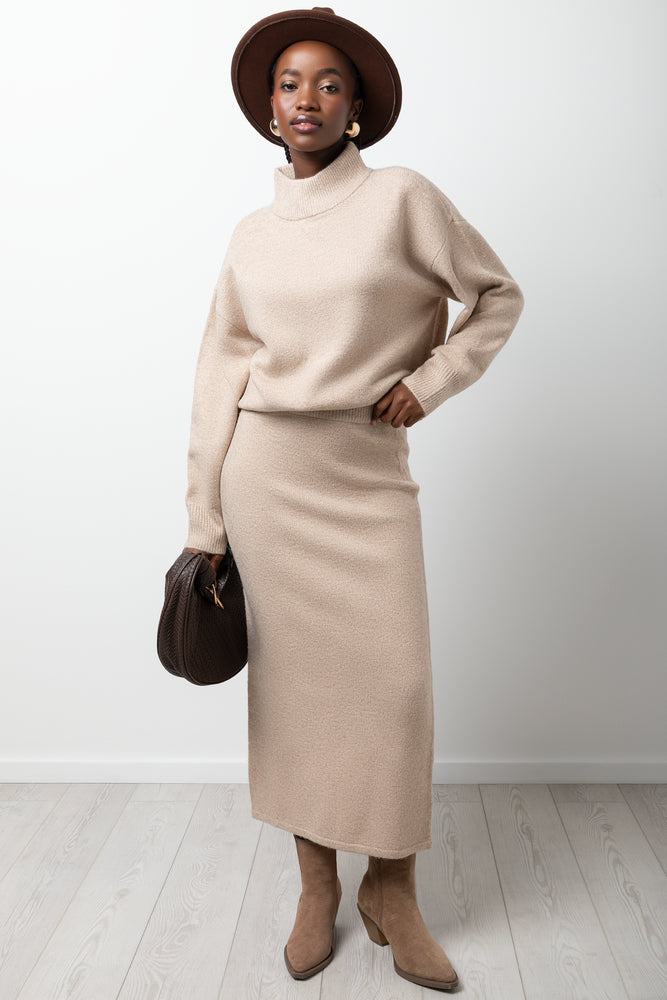 Column Midi Skirt Natural