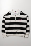 Paris Stripe Tracktop Black And White