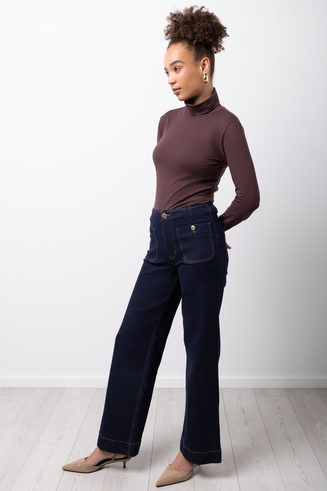 Long Sleeve Poloneck Brown (1)