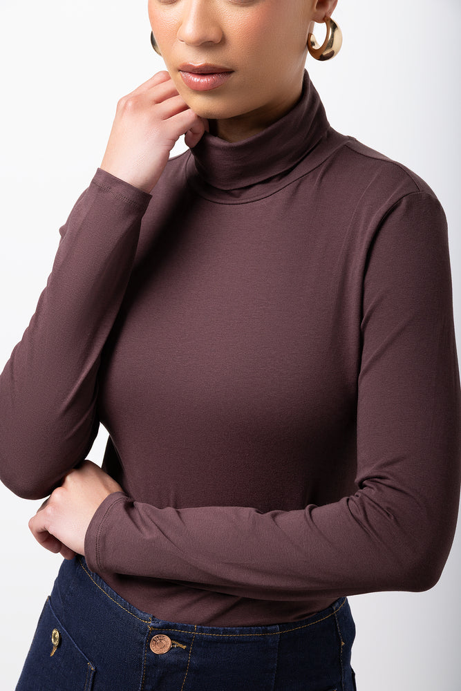 Long Sleeve Poloneck Brown (3)