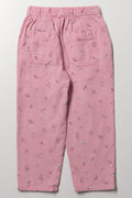 Ditsy Print Corduroy Pants Pink (2)