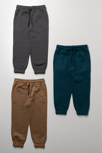 3 Pack Trackpants Teal, Dark Grey And Tobacco