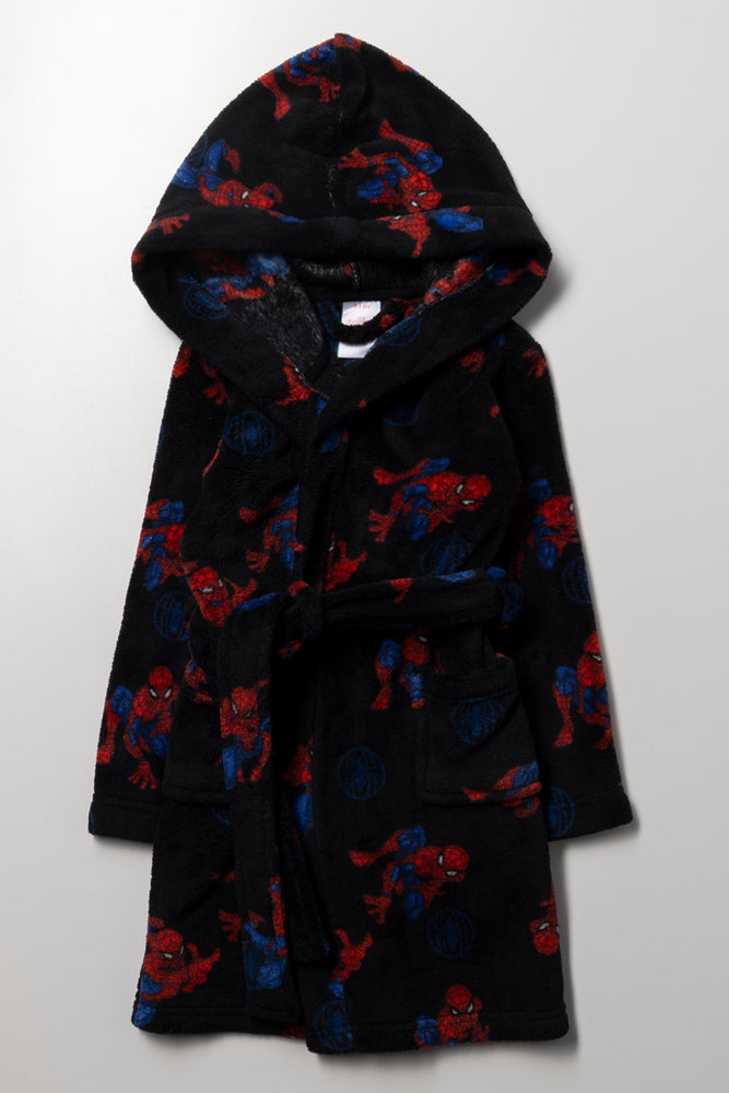 Spiderman Fleece Gown Black