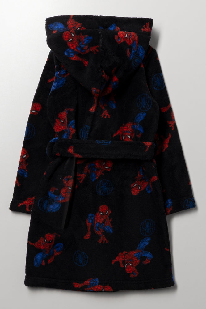 Spiderman Fleece Gown Black (2)