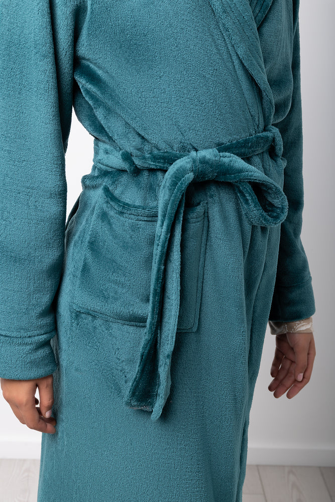 Fleece Gown Teal (3)