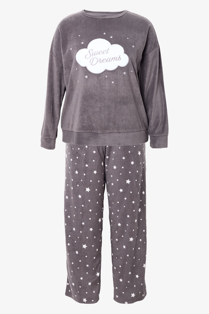 Sweet Dreams Fleece Pyjamas Charcoal