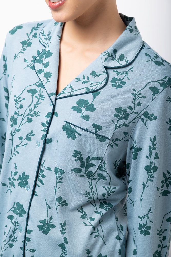 Floral Pyjamas Green (3)