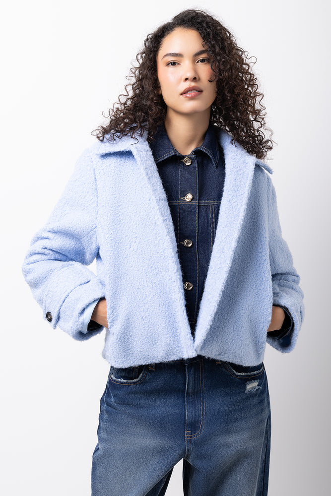 Cropped Jacket Light Blue