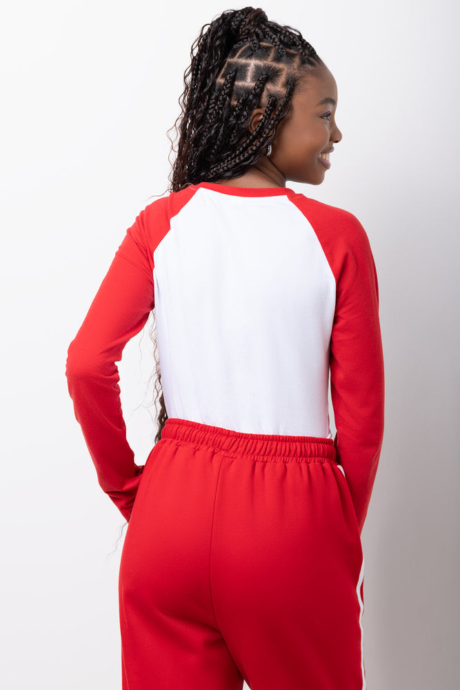 Fitted Long Sleeve T-Shirt Red (2)