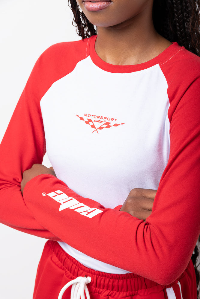 Fitted Long Sleeve T-Shirt Red (3)