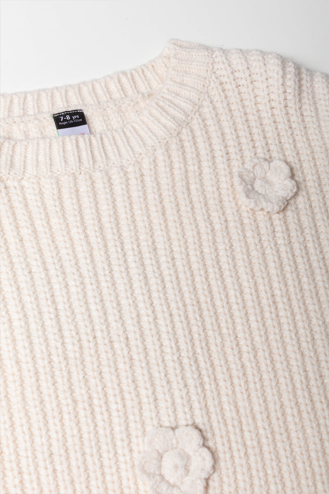 Jumper with 3D Flowers Cream (1)