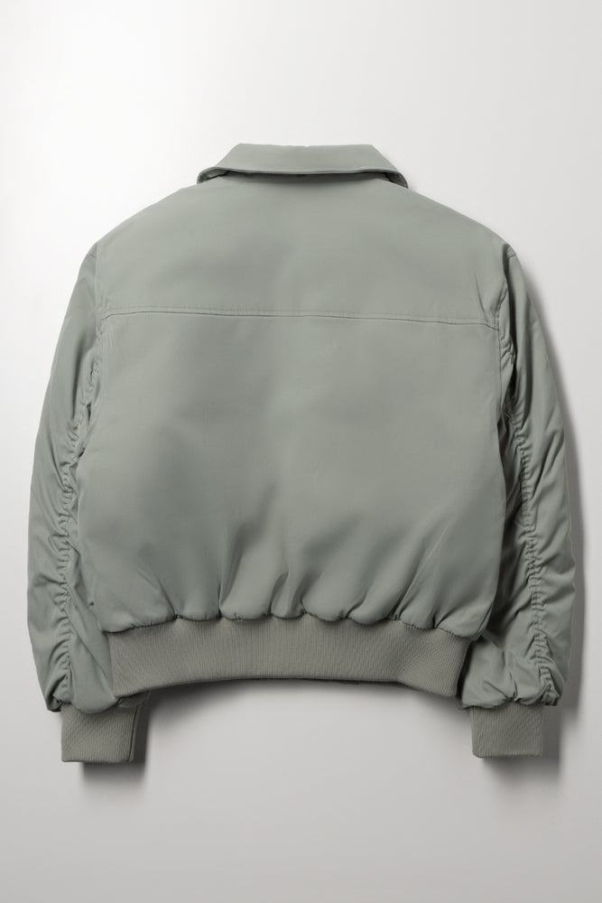 Collar Bomber Jacket Green (2)