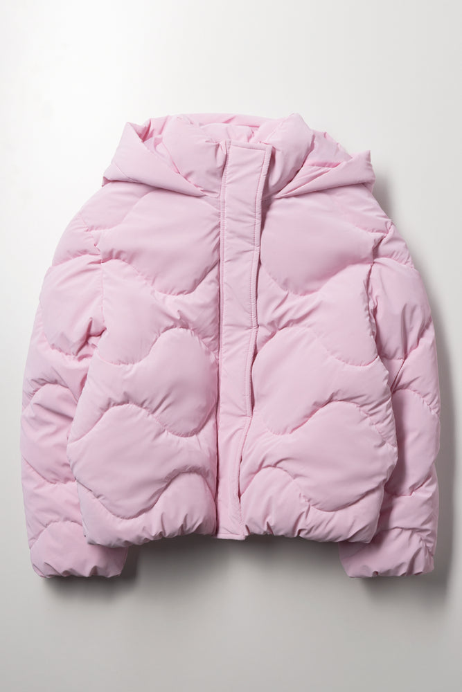 Coated Puffer Jacket Pink