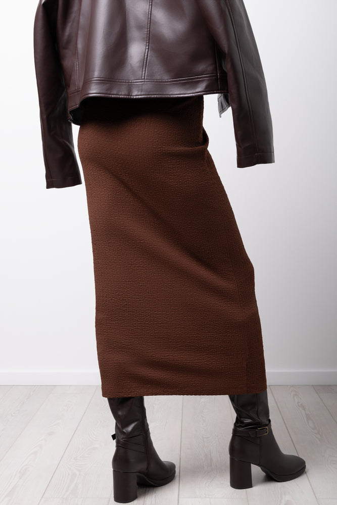 Bubble Knit Skirt Brown (2)