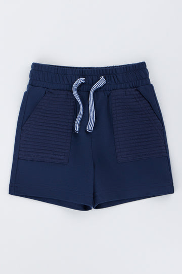 Navy Basic Knit Shorts