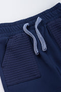 Navy Basic Knit Shorts (1)