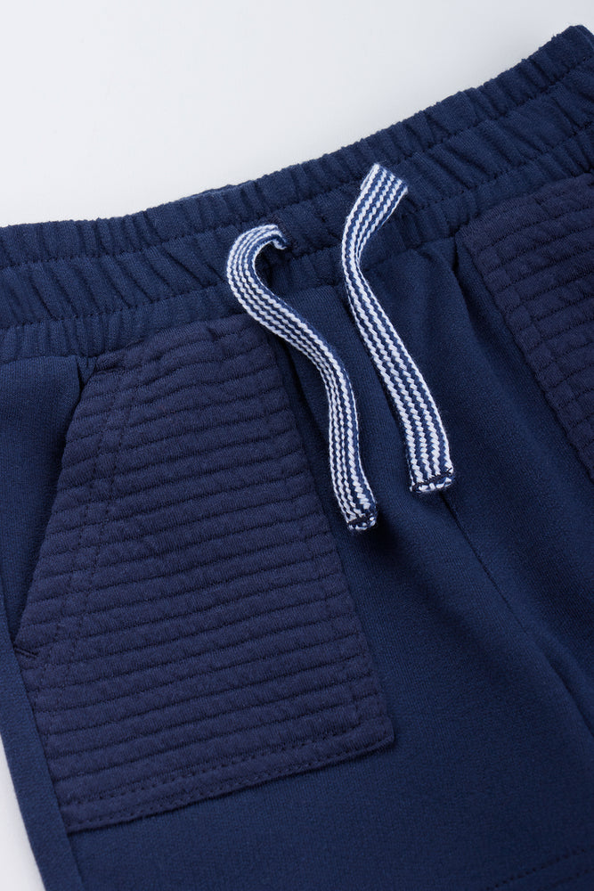 Navy Basic Knit Shorts (1)