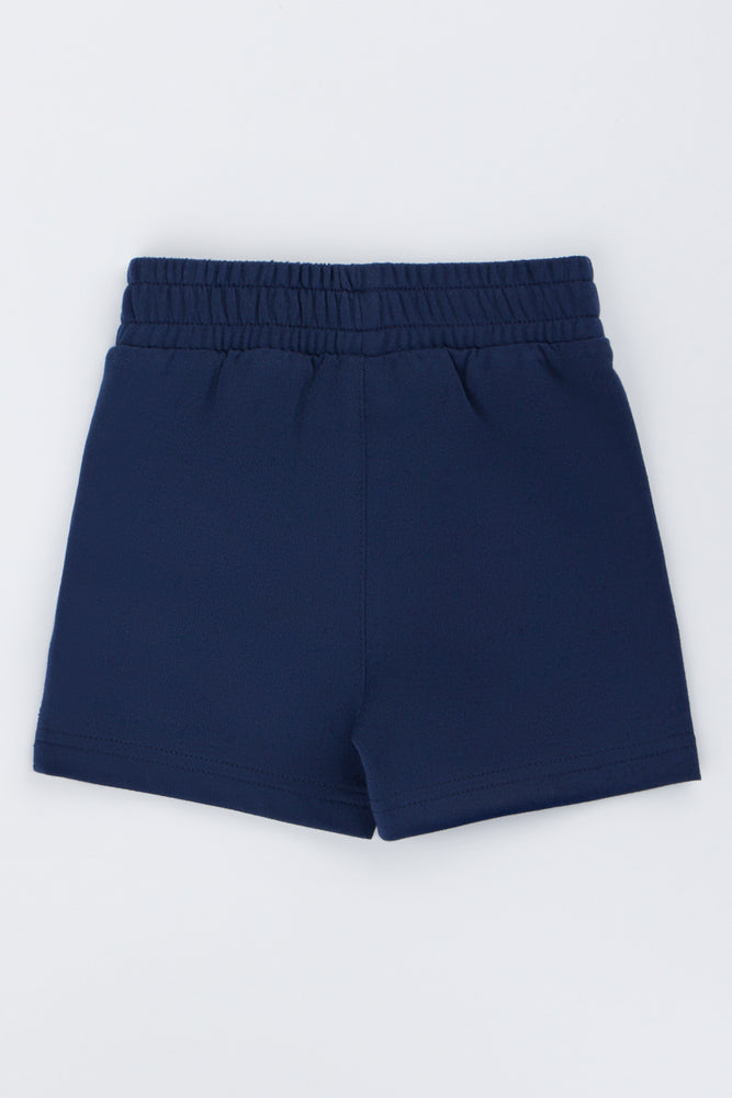 Navy Basic Knit Shorts (2)