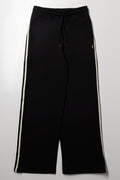 Wide Leg Side Tape Trackpants Black