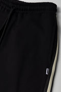 Wide Leg Side Tape Trackpants Black (1)