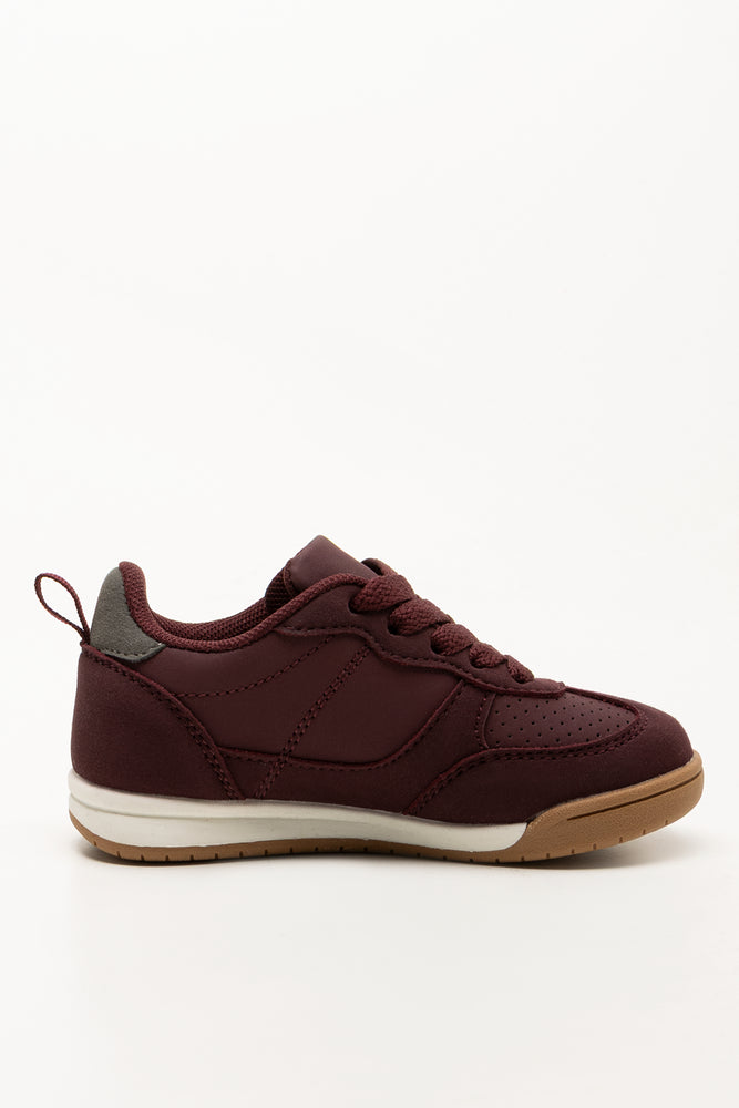 Retro Lace Up Sneakers Burgundy