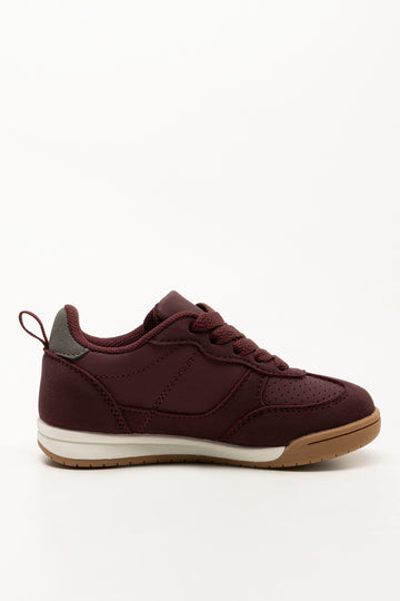 Retro Lace Up Sneakers Burgundy