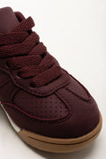 Retro Lace Up Sneakers Burgundy (2)