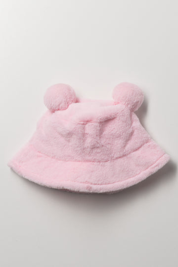 Fur Bucket Hat Pink