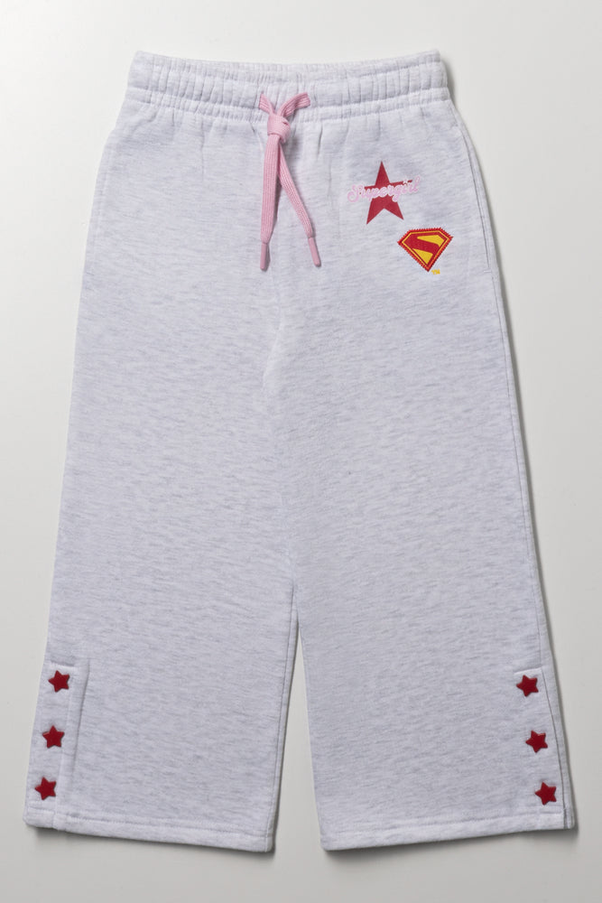 Supergirl Wide Leg Trackpants Grey