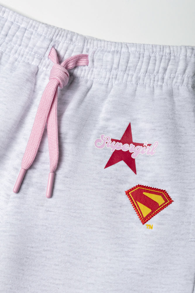 Supergirl Wide Leg Trackpants Grey (1)
