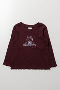 Burgundy Hello Kitty Long Sleeve Top