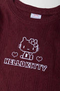 Burgundy Hello Kitty Long Sleeve Top (1)
